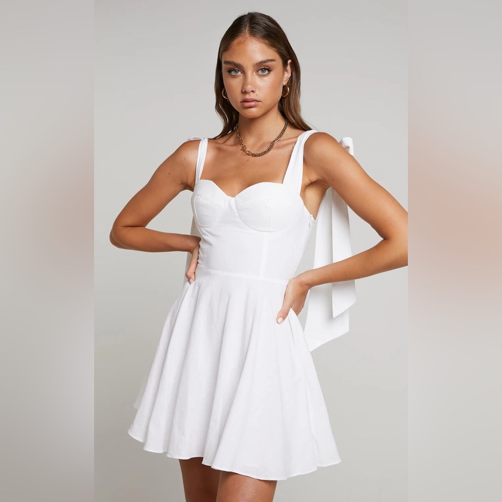 Showpo White Bow-Back Mini Dress